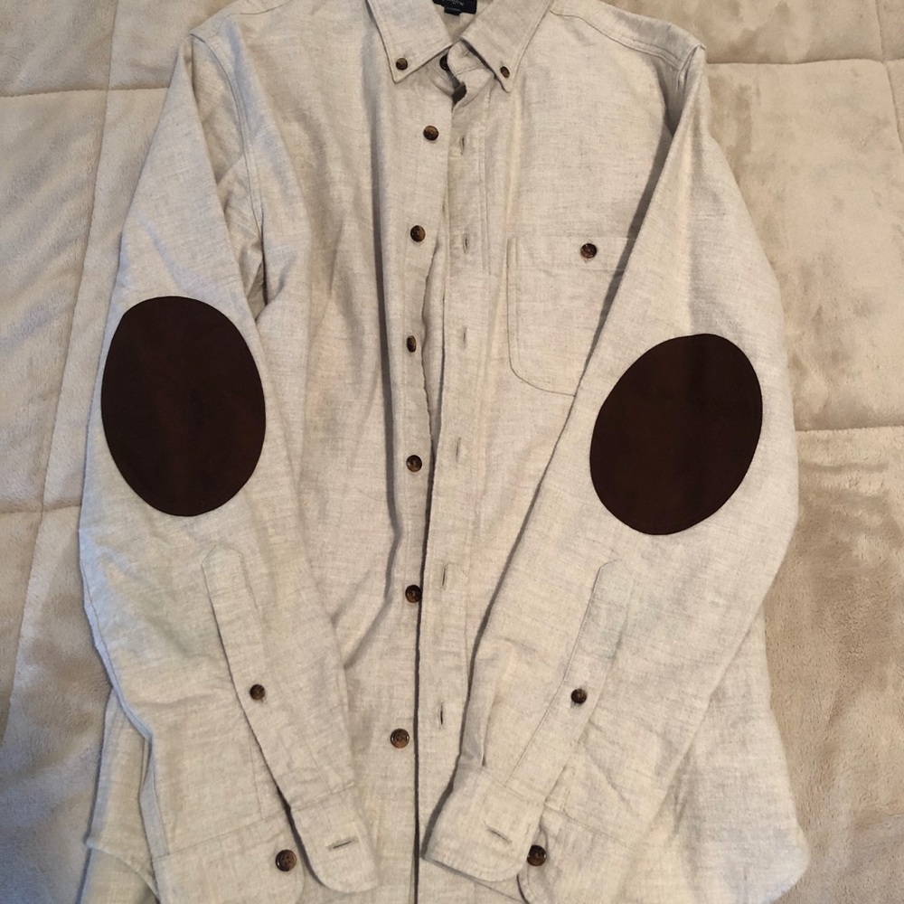 Casual button down with elbow patches